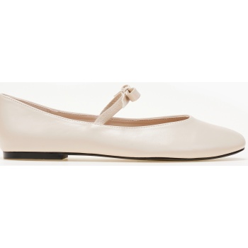 φλάτ μπαλαρίνες με φιογκάκι - μπεζ