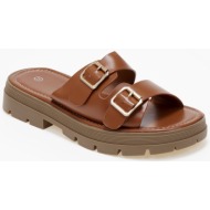  σανδάλια flatform chunky με ρυθμιζόμενα ζωνάκια - κάμελ