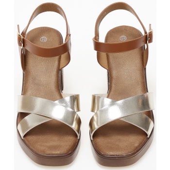 πέδιλα clogs με φάσες χιαστί - χρυσό