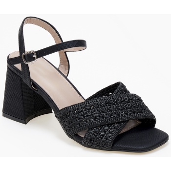 πέδιλα με πλεκτό σχέδιο και χοντρό