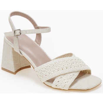 πέδιλα με πλεκτό σχέδιο και χοντρό