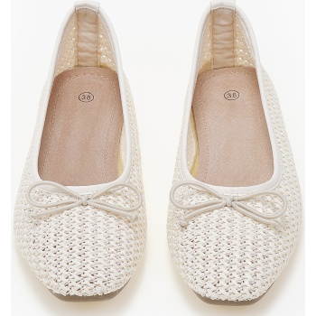 ballet shoes με ψάθινο πλεκτό σχέδιο