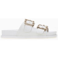  σανδάλια flatform με ρυθμιζόμενα λουριά και αγκράφες - λευκό