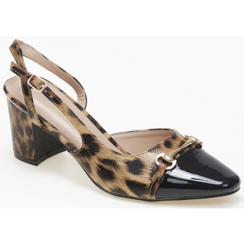 open heel γόβες με χοντρό τακούνι και