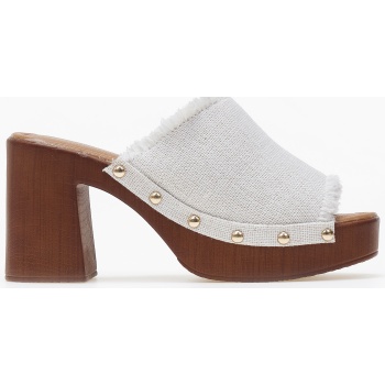 clogs - τσόκαρα με υφασμάτινο σχέδιο