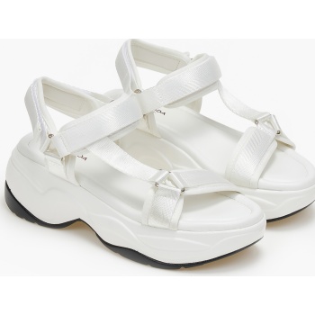 σανδάλια flatform με velcro - λευκό