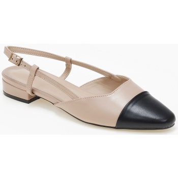 εξώφτερνα χαμηλά γοβάκια με διχρωμία 