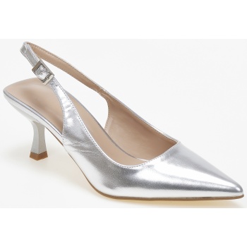 slingback μυτερές γόβες - ασημί