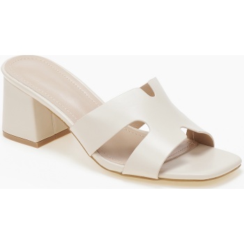 mules με χοντρό τακούνι σε καρέ γραμμή