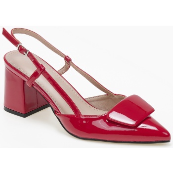 open heel μυτερές γόβες λουστρίνι με