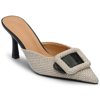 mules μυτερά με λεπτό τακούνι και