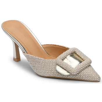 mules μυτερά με λεπτό τακούνι και