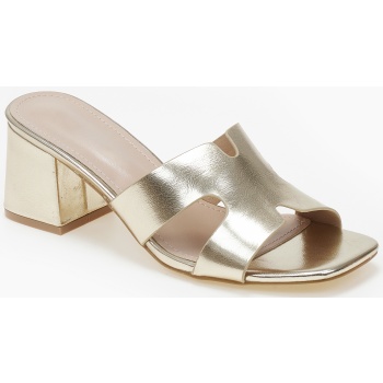 mules με χοντρό τακούνι σε καρέ γραμμή