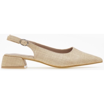 χαμηλά εξώφτερνα μυτερά γοβάκια - κάμελ