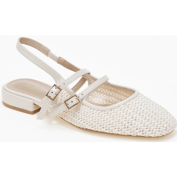 μπαλαρίνες εξώφτερνες με ψάθινο σχέδιο