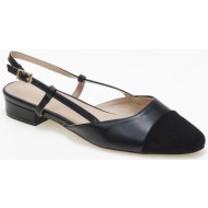  εξώφτερνα χαμηλά γοβάκια με διχρωμία - μαύρο