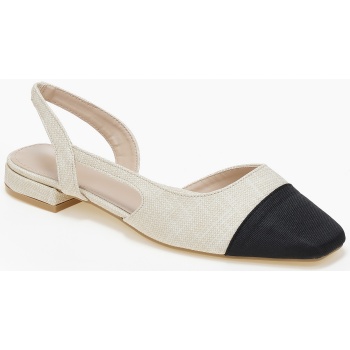 φλατ εξώφτερνα γοβάκια με διχρωμία 