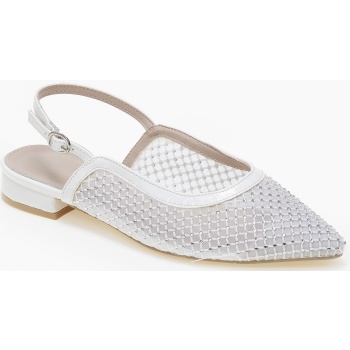 ballet shoes μυτερά με δίχτυ και στρας