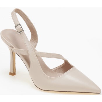 γόβες ψηλές μυτερές, open heel με λεπτό