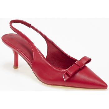 slingback χαμηλές γόβες με φιόγκο 