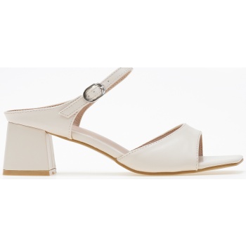 πέδιλα - mules σε καρέ γραμμή με χοντρό