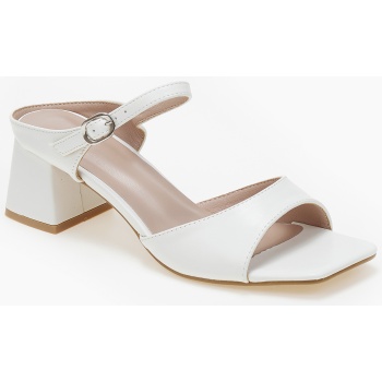 πέδιλα - mules σε καρέ γραμμή με χοντρό