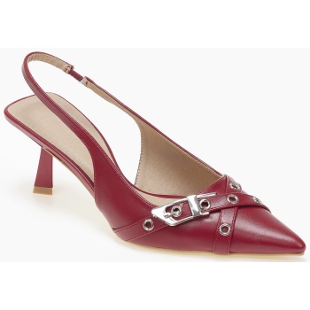 μυτερές slingback γόβες με μεταλλικές