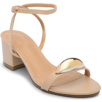 χαμηλά πέδιλα με χοντρό τακούνι και