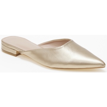 φλατ μυτερά mules - χρυσό