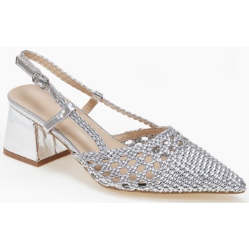 open heel μυτερές γόβες με χοντρό