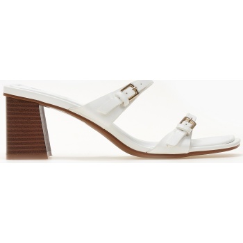 mules με χοντρό τακούνι και λεπτά