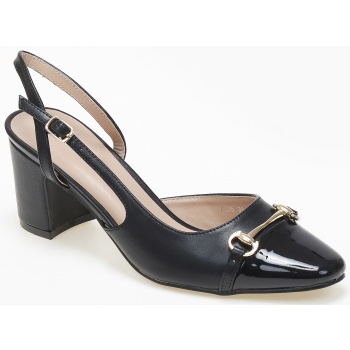 open heel γόβες με χοντρό τακούνι και