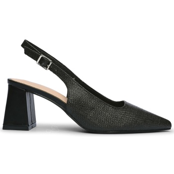 open heel μυτερές γόβες με χοντρό