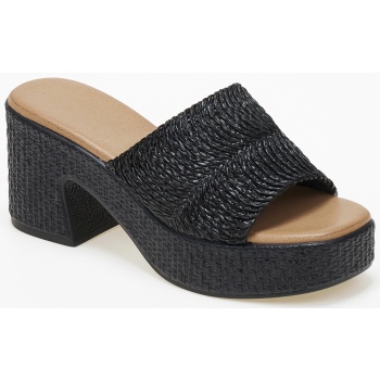 γυναικεία clogs-τσόκαρα με σχέδιο ψάθας