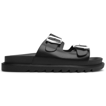 σανδάλια flatform με αγκράφες - μαύρο