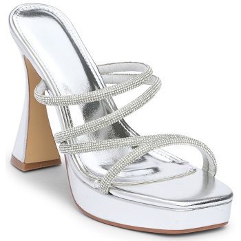 ψηλά mules με φιάπα και λουράκια στρας