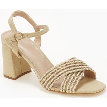 πέδιλα με χοντρό τακούνι και χιαστί