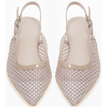 ballet shoes μυτερά με δίχτυ και στρας