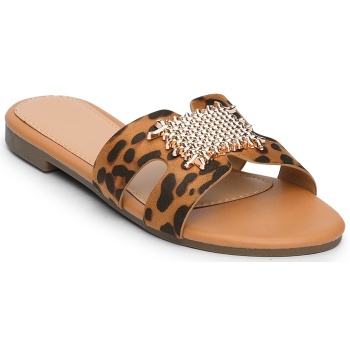 φλατ mules με μεταλλική λεπτομέρεια 