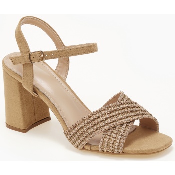 πέδιλα με χοντρό τακούνι και χιαστί