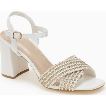 πέδιλα με χοντρό τακούνι και χιαστί