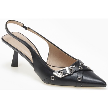 μυτερές slingback γόβες με μεταλλικές