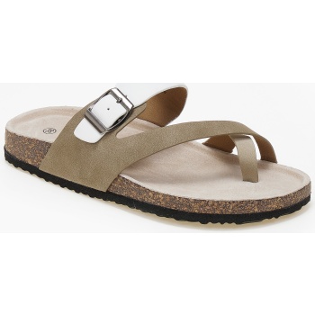 σανδάλια flatform με suede υφή - λευκό