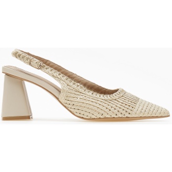 μυτερές εξώφτερνες γόβες με χοντρό