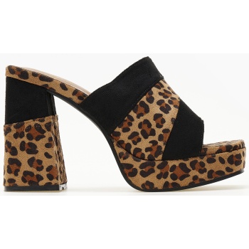 ψηλά τσόκαρα με χοντρό τακούνι - λεοπάρ