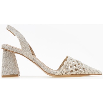 open heel μυτερές γόβες με πλεκτό