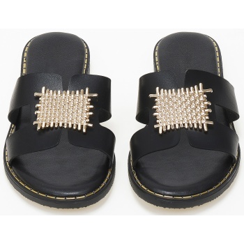 φλατ σανδάλια με φάσα και μεταλλική