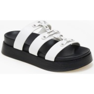  σανδάλια flatform με μεταλλικές λεπτομέρειες - λευκό