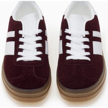 suede sneakers δίσολα με ρίγες στο πλάι