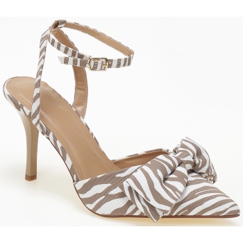 γυναικείες γόβες με φιόγκο - zebra